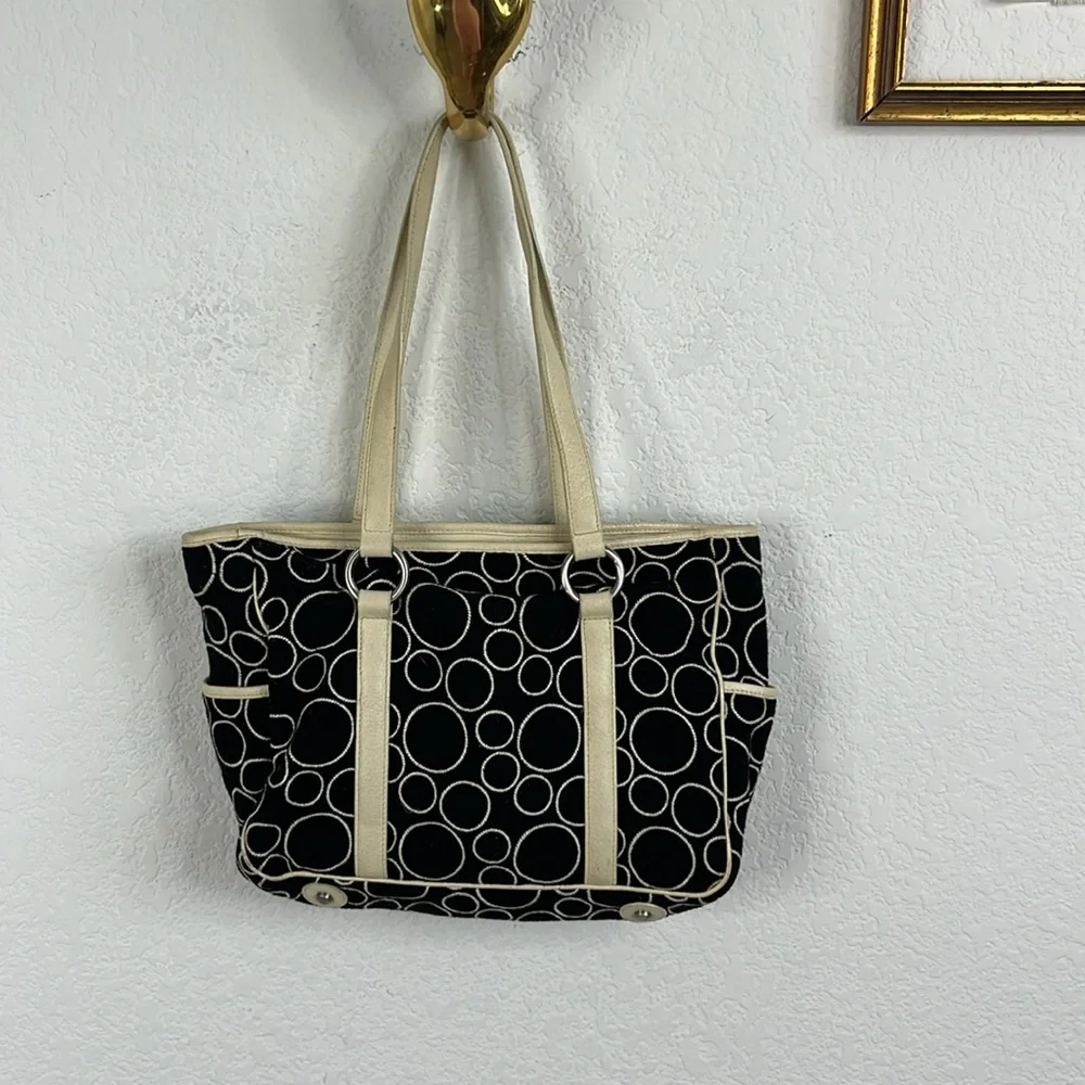 Tumi Wool Graphic VTG Circle Shoulder Tote Bag - Picture 7 of 10